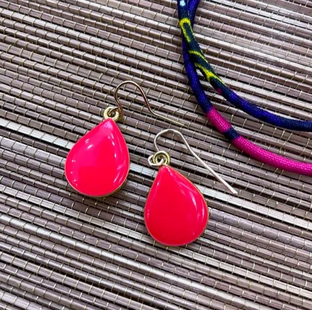 Nao de Paris Mini Goutte boucles néon rose