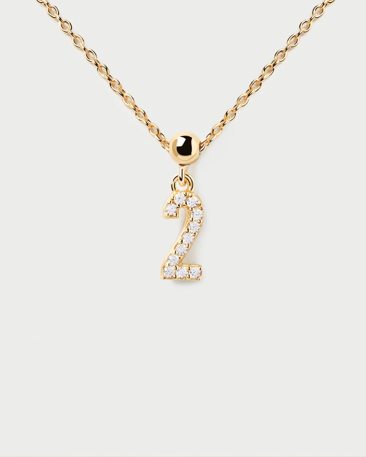 PDPAOLA 2 breloque chiffre 2 zirconia blanc