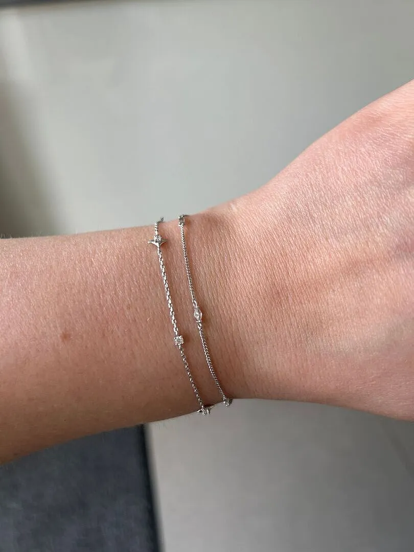 Astrid & Miyu Navette bracelet cristal argenté