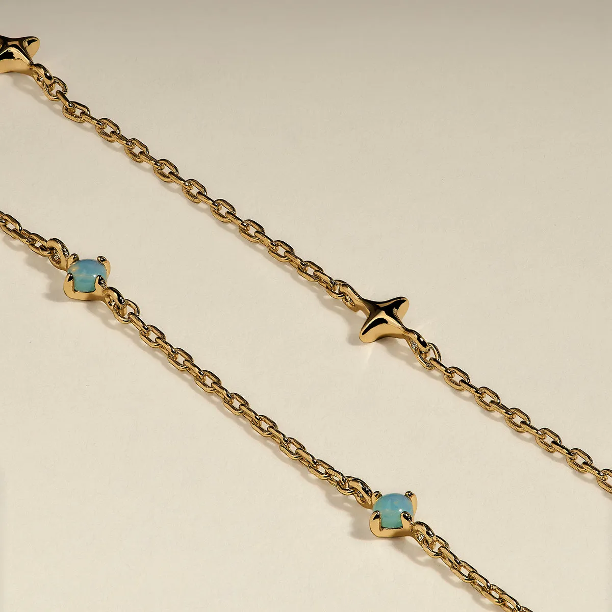 Astrid & Miyu Cosmic Opal Double bracelet doré opale