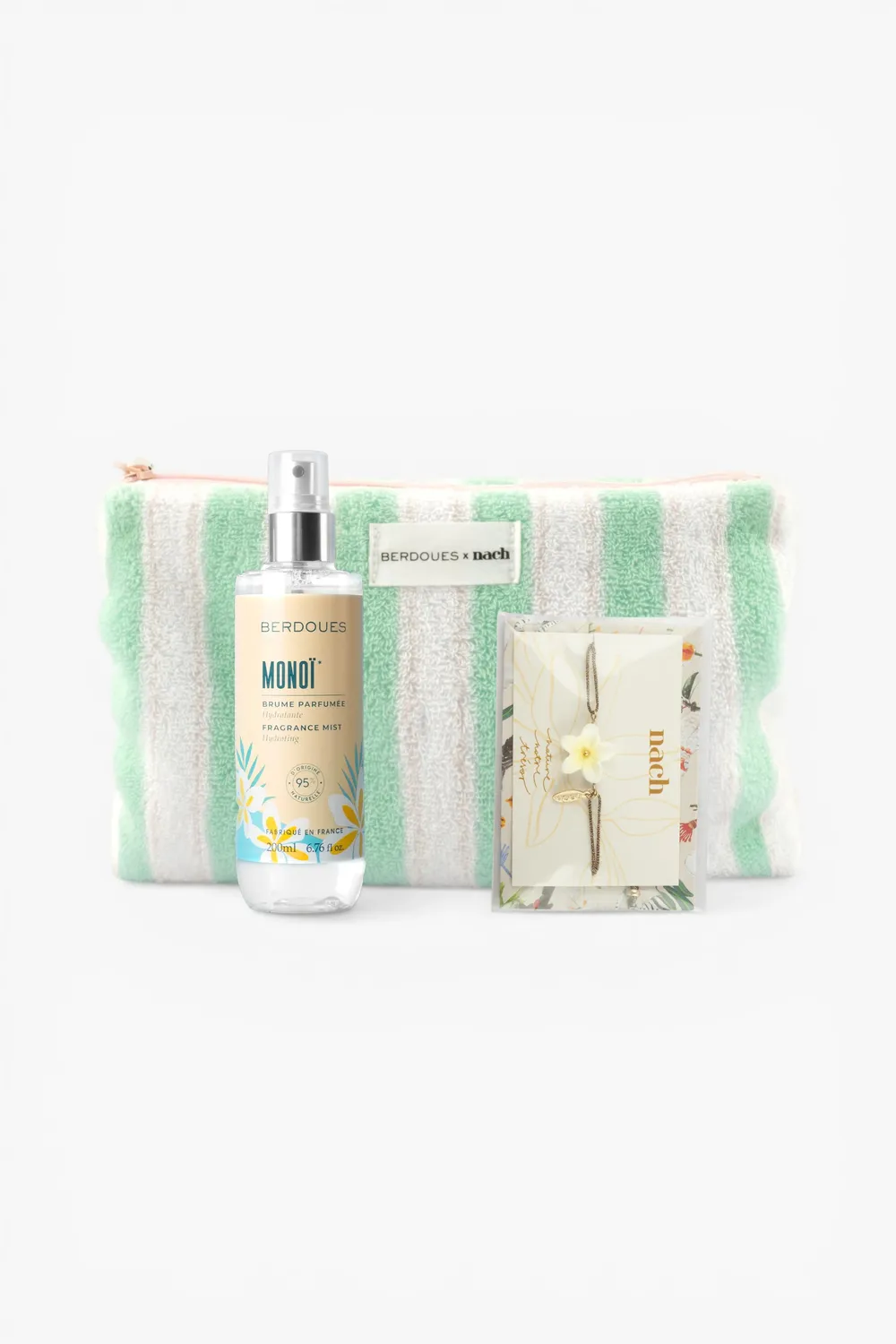 Nach Bijoux x Berdoues fleur de monoï coffret pochette éponge
