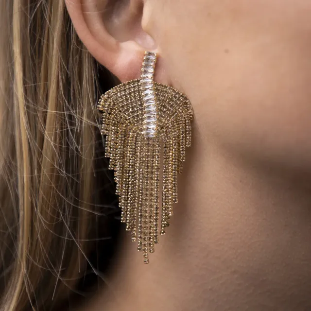 Nao de Paris Golden Palmyre boucles d’oreilles cascade miel