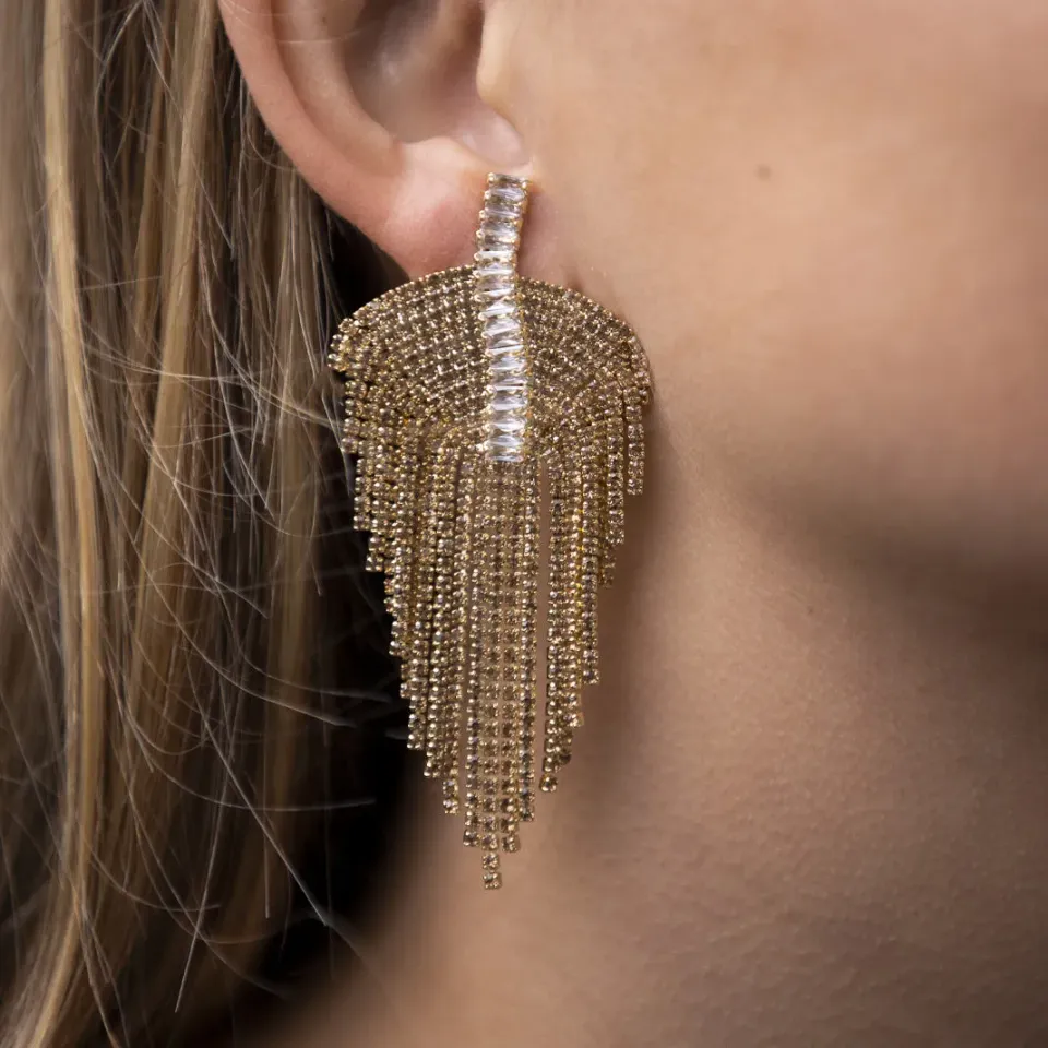 Nao de Paris Golden Palmyre boucles d’oreilles cascade miel