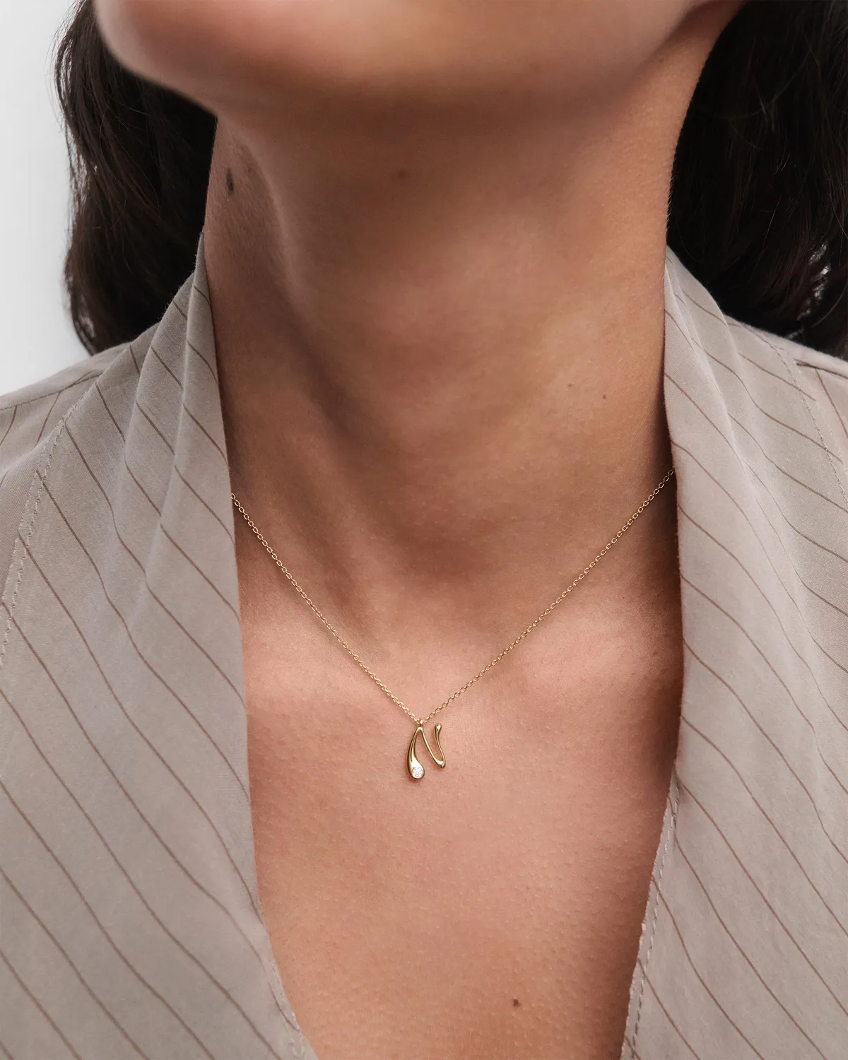 PDPAOLA N collier pendentif initiale doré 40-50 cm
