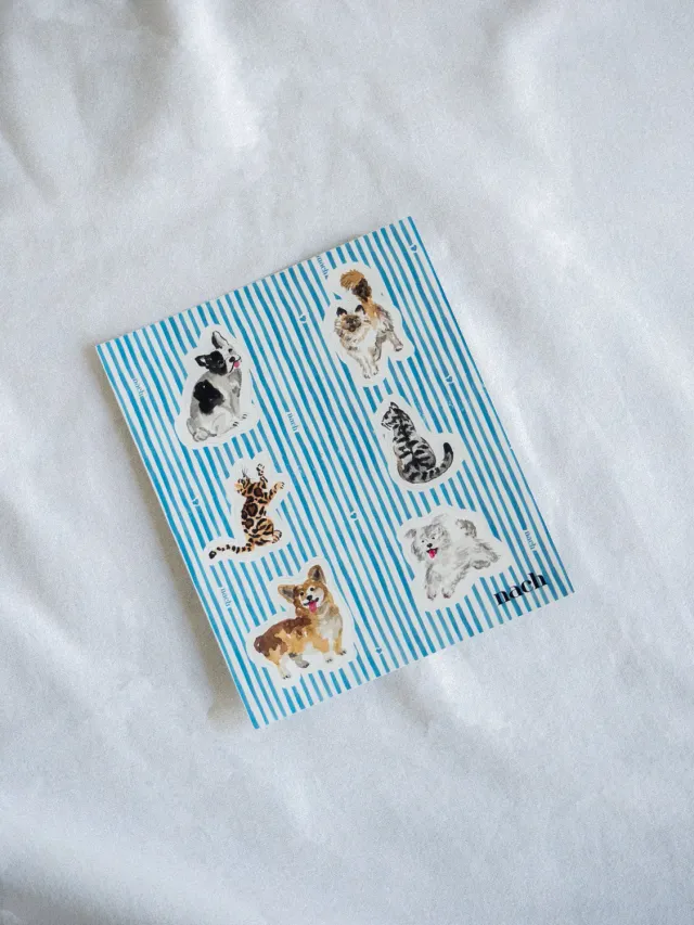 Nach Bijoux chiens chats stickers planche 6 autocollants