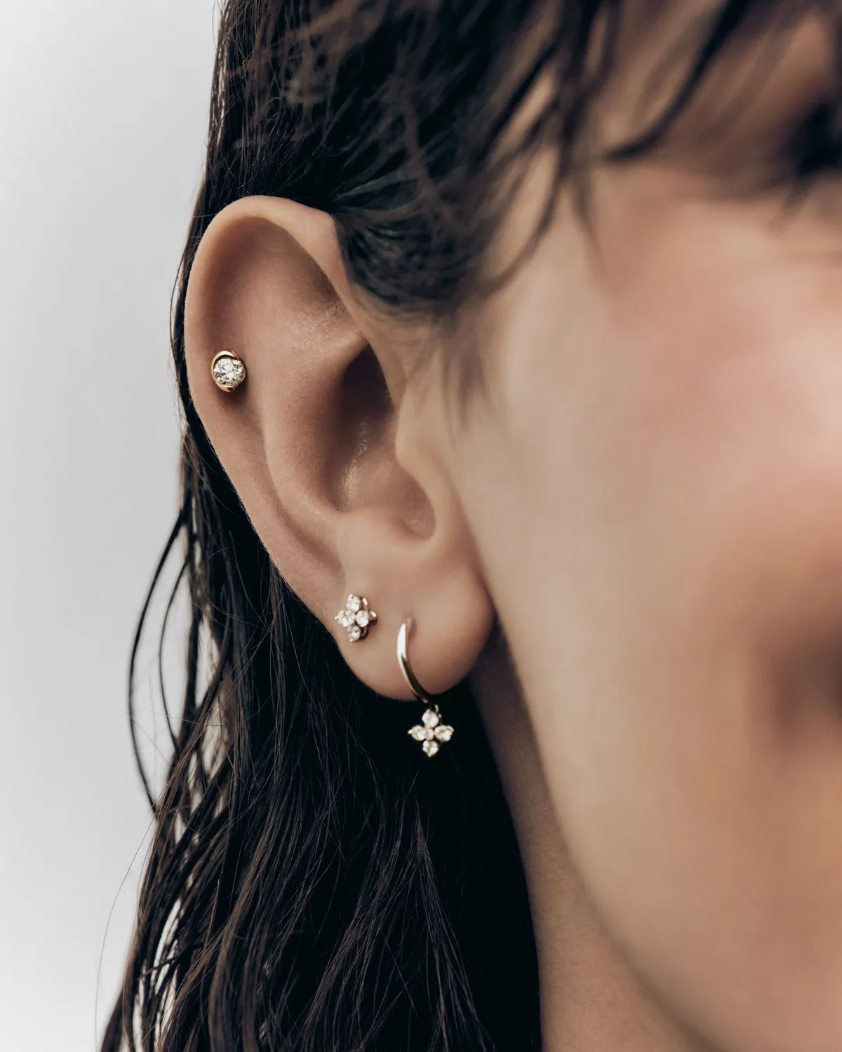 PDPAOLA Delia clous oreilles diamants or jaune
