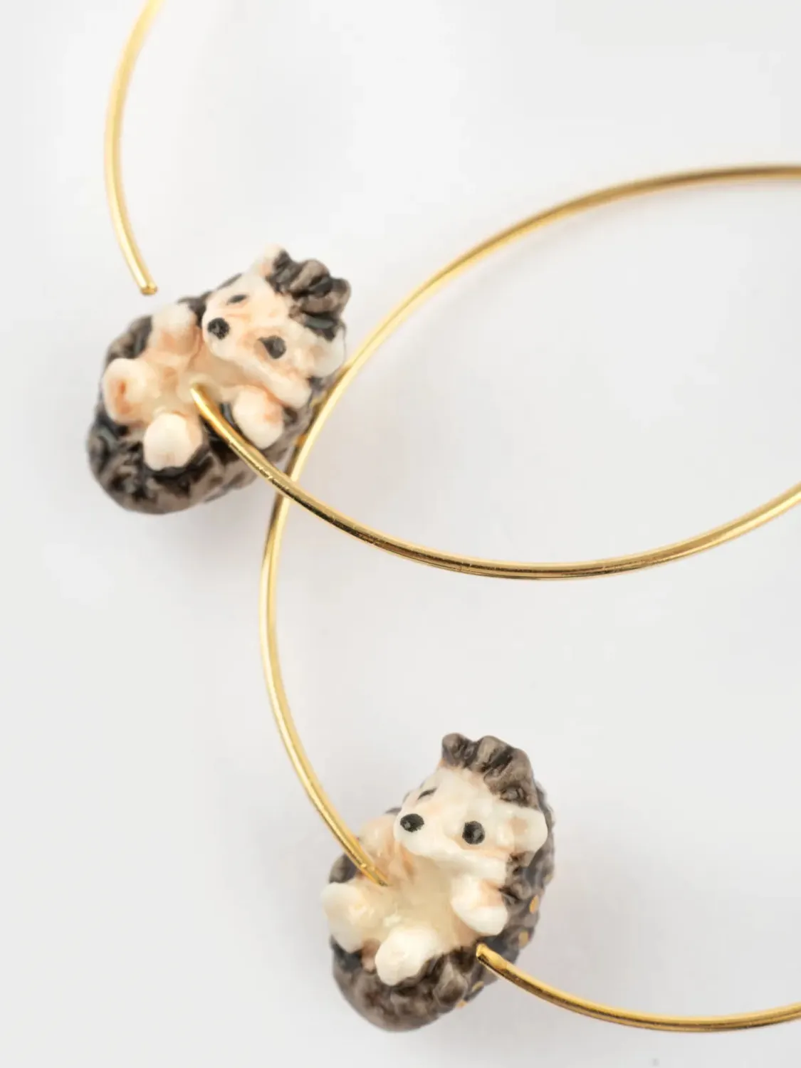 Nach Bijoux Hérisson moyennes créoles porcelaine 4,6 cm