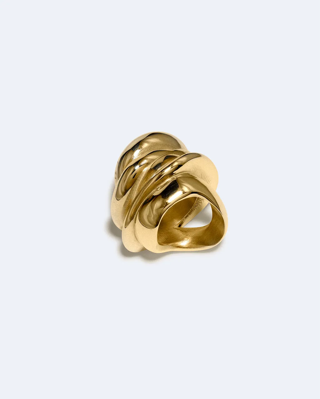Completedworks Off-World bague plaqué or laiton sculptée