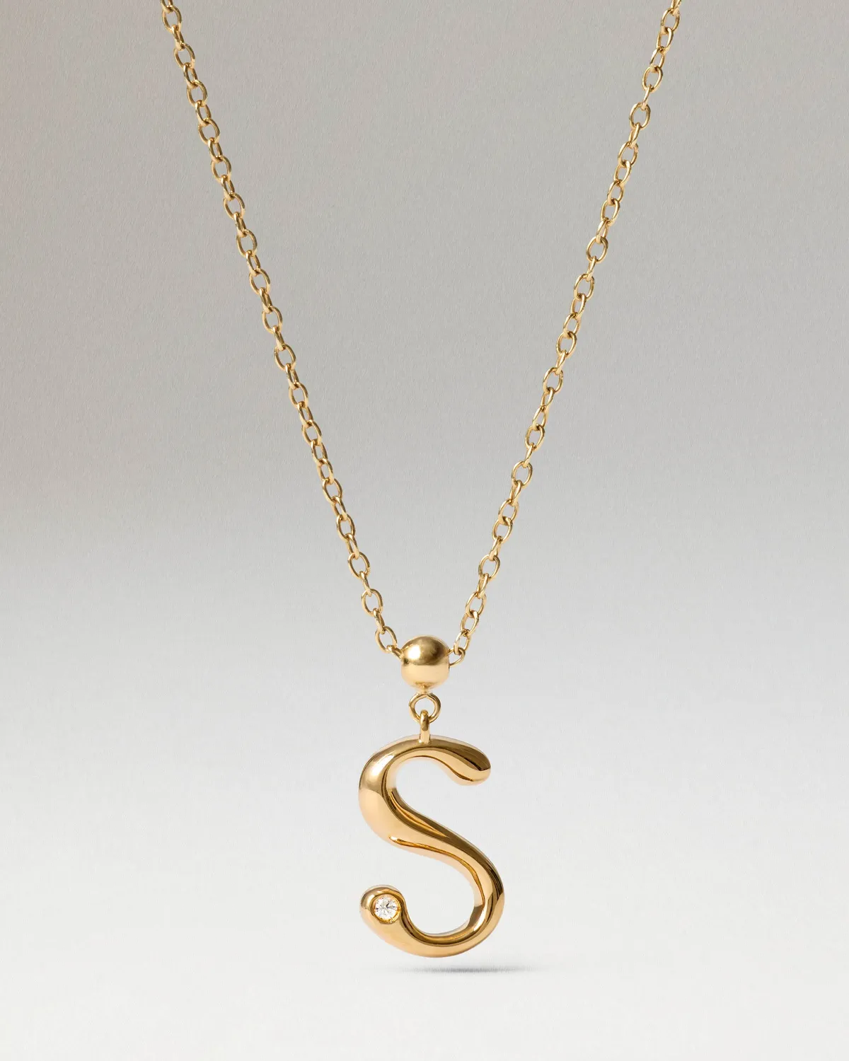 PDPAOLA Charms charm initiale S plaqué or zircon