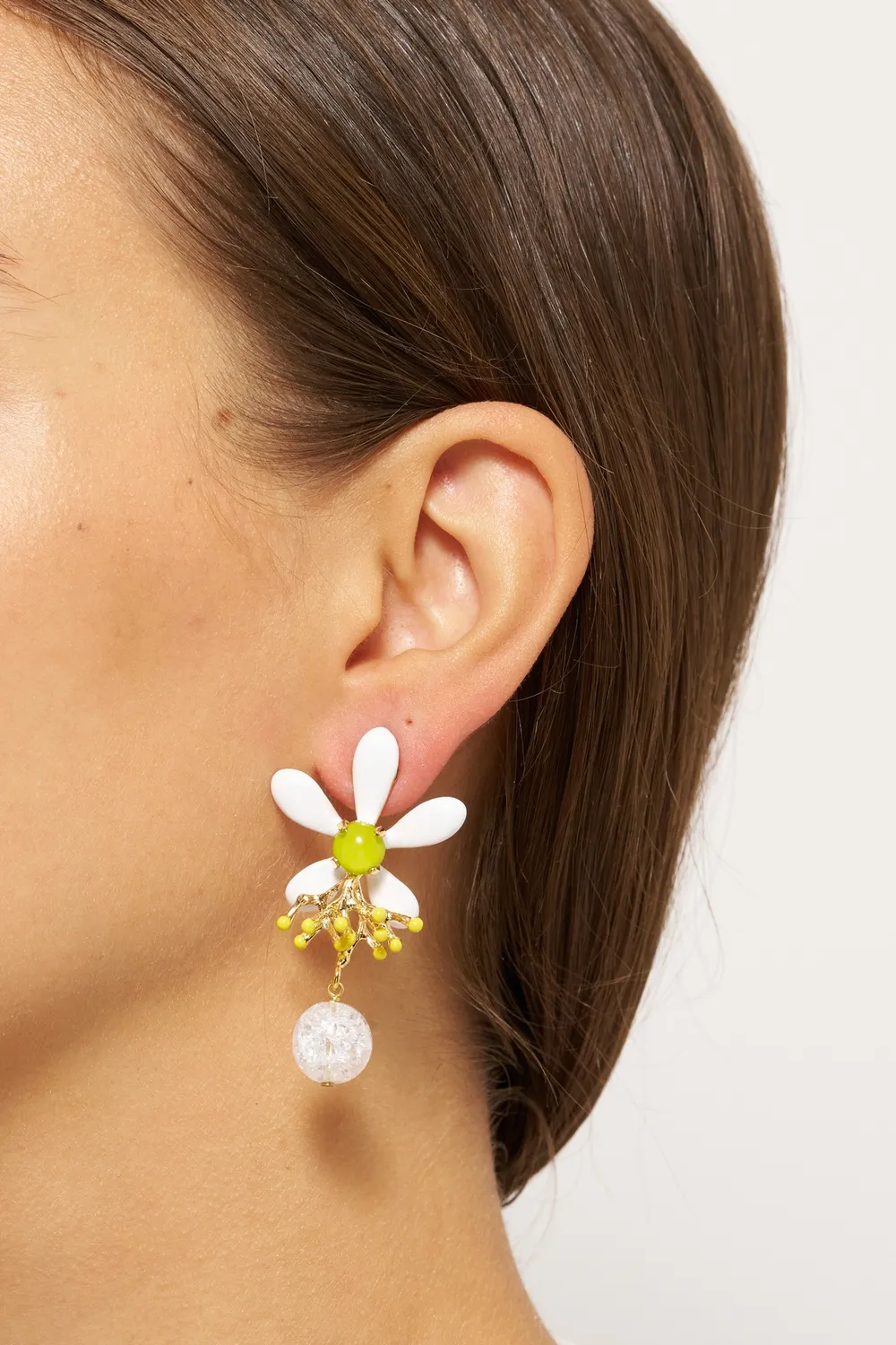 Philippe Ferrandis Neroli Studs flowers boucles d’oreilles 5,1 cm