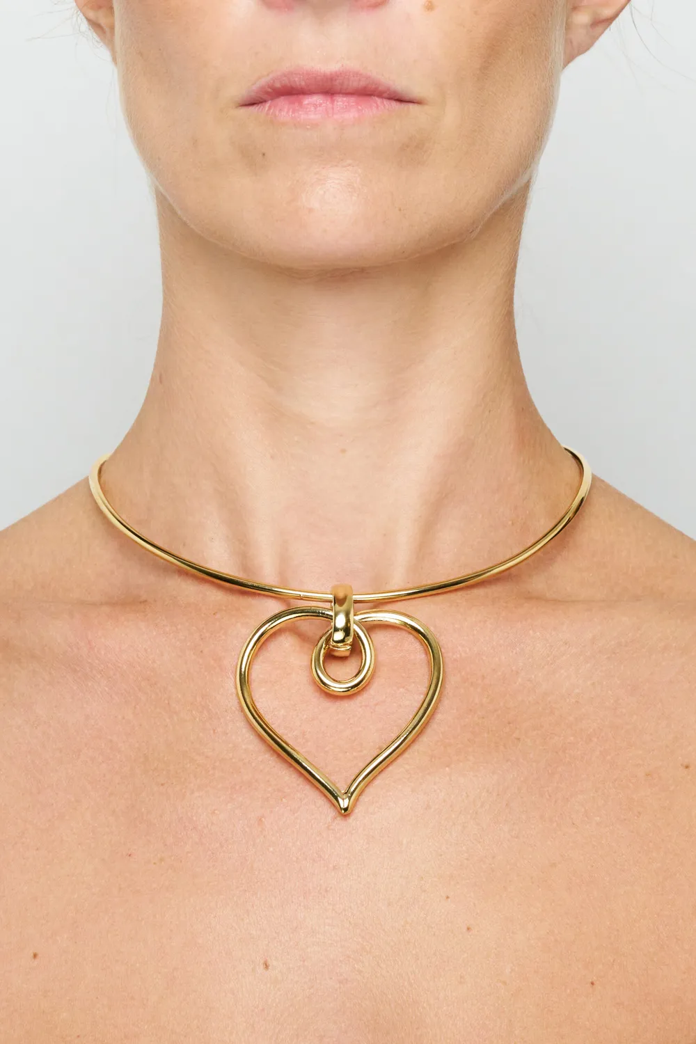 Philippe Ferrandis Love torque collier pendentif cœur doré
