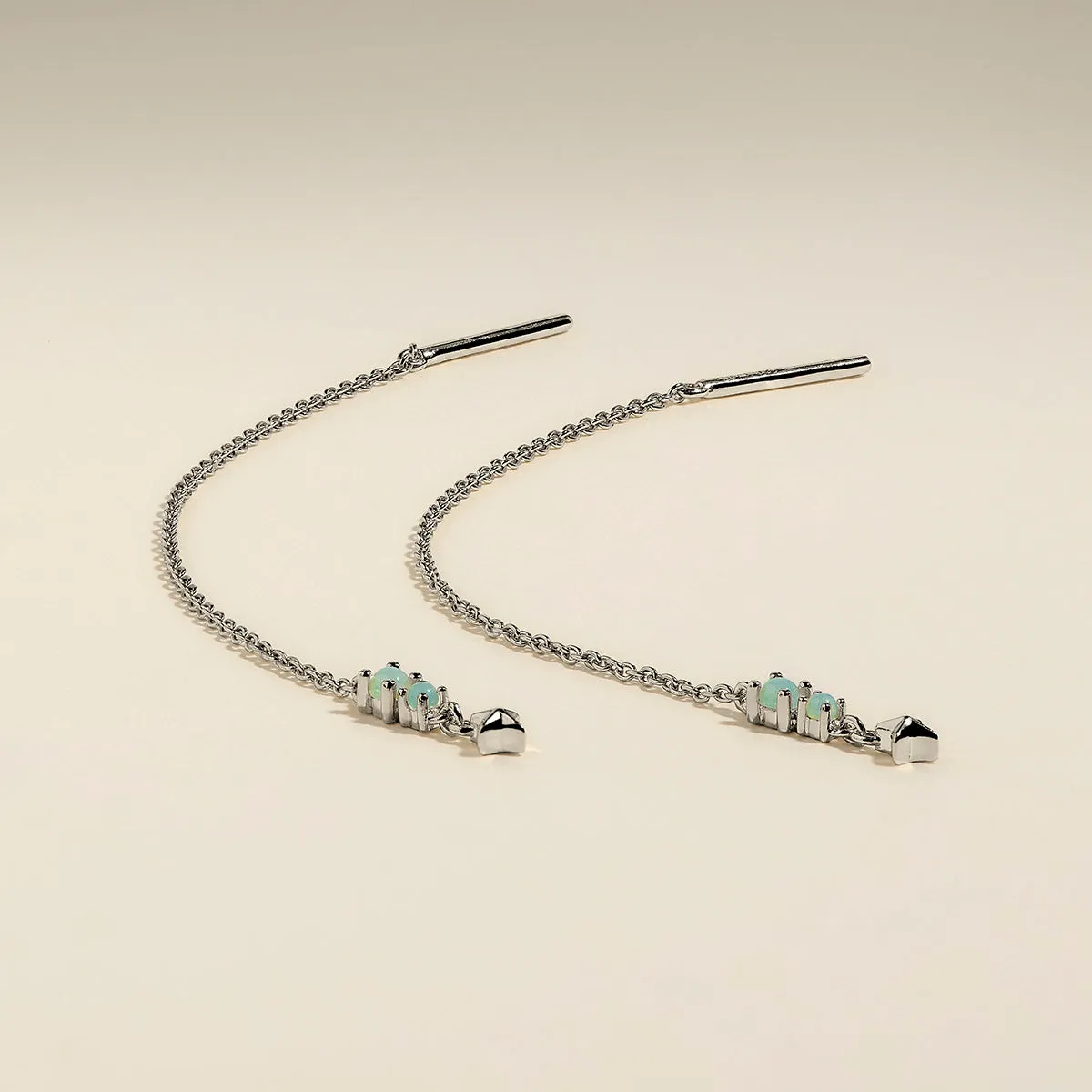Astrid & Miyu Cosmic Opal Thread boucles d'oreilles argent opale