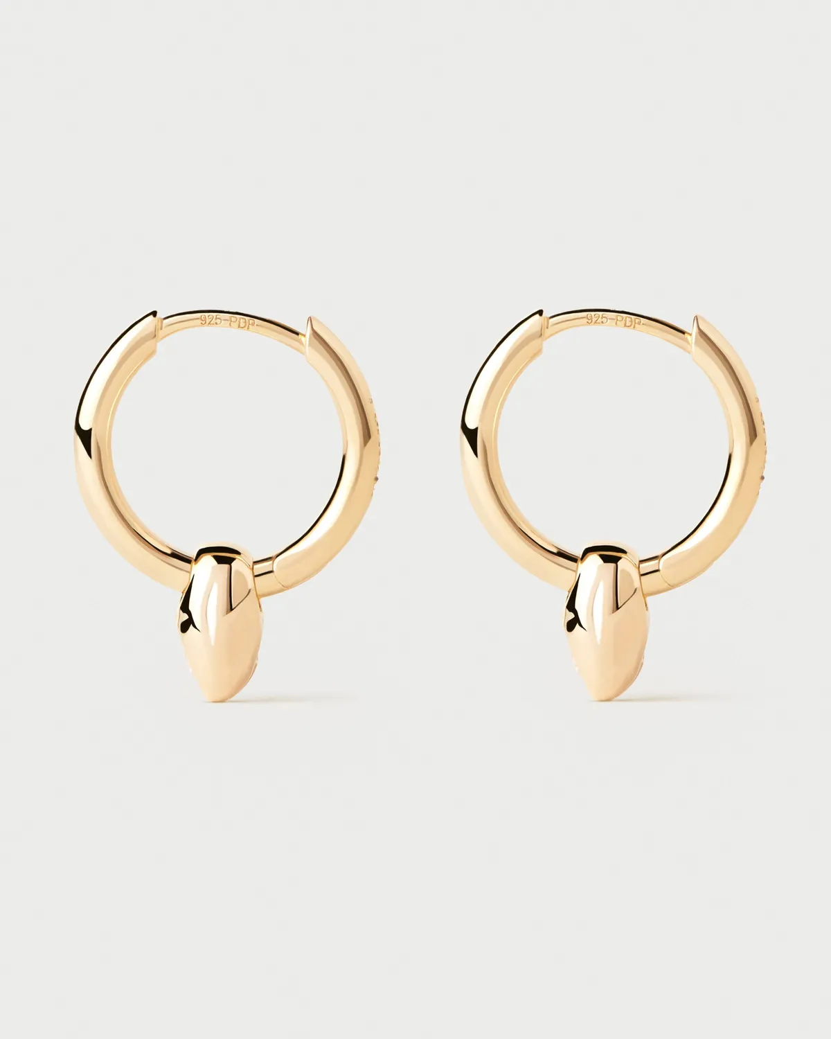 PDPAOLA Delta créoles dorées zirconia blanc 13 mm