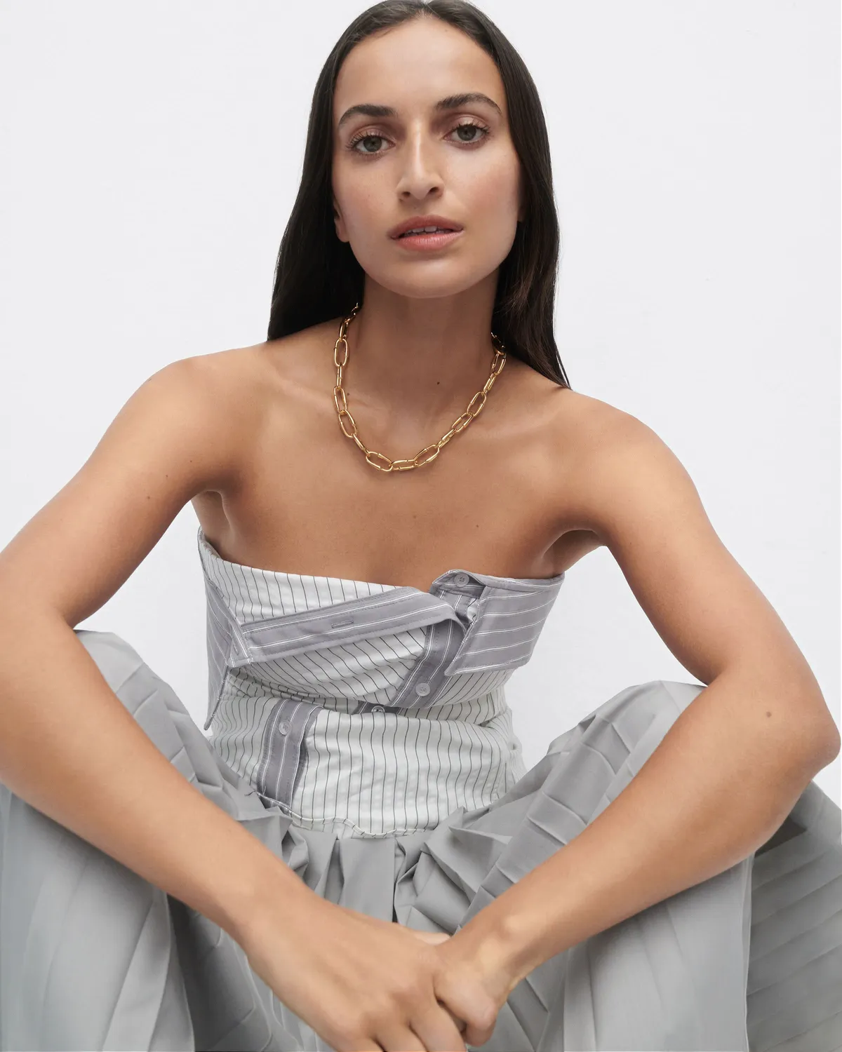 PDPAOLA Loop collier chaîne 51,5 cm maillons dorés