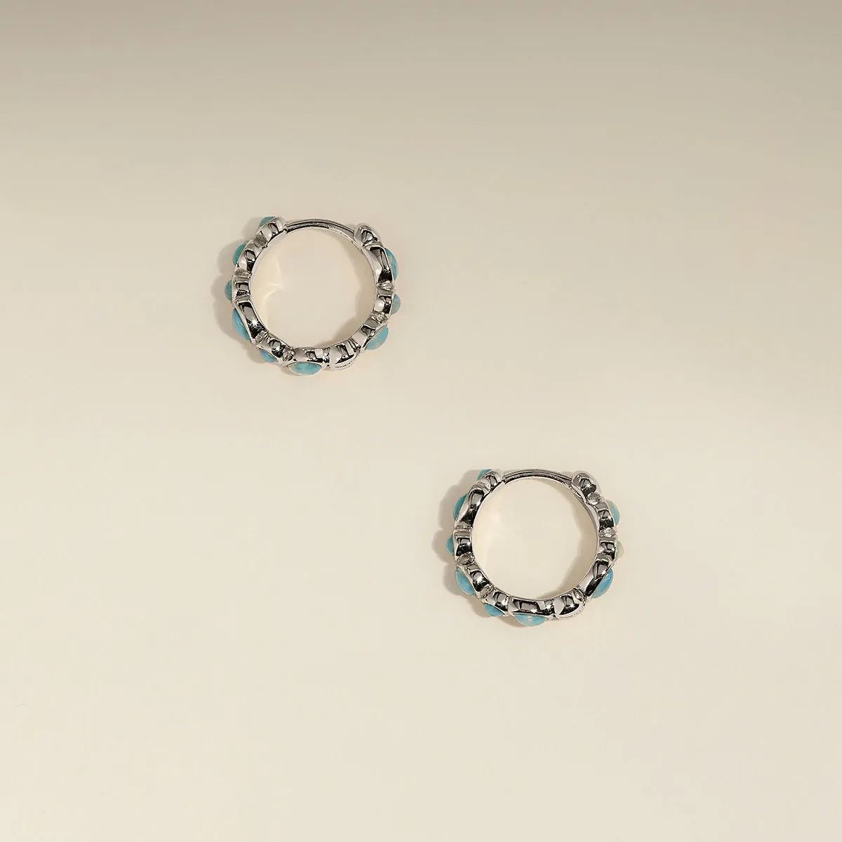 Astrid & Miyu Opal Bezel créoles argent opale