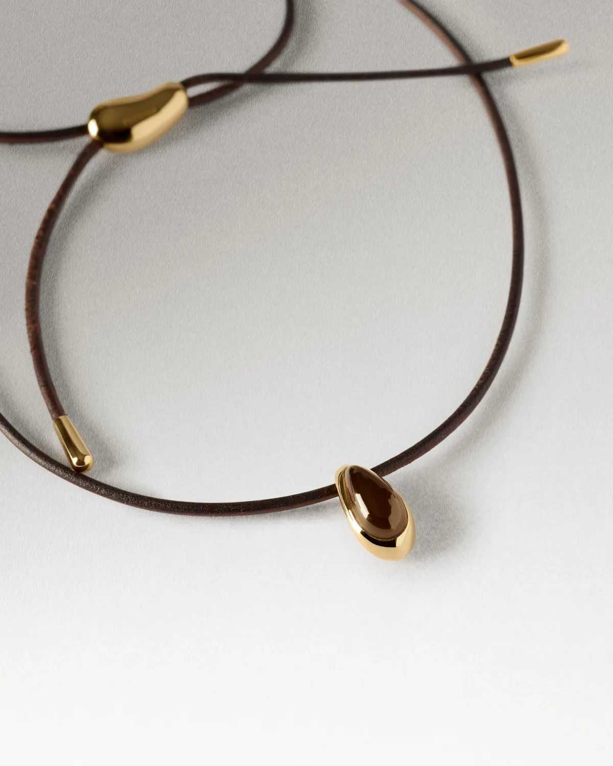 PDPAOLA Luna collier cordon quartz fumé 62 cm