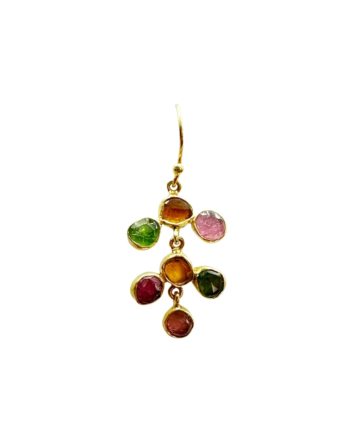 Le Fourbi de Capucine G19 boucles d'oreilles argent doré tourmaline