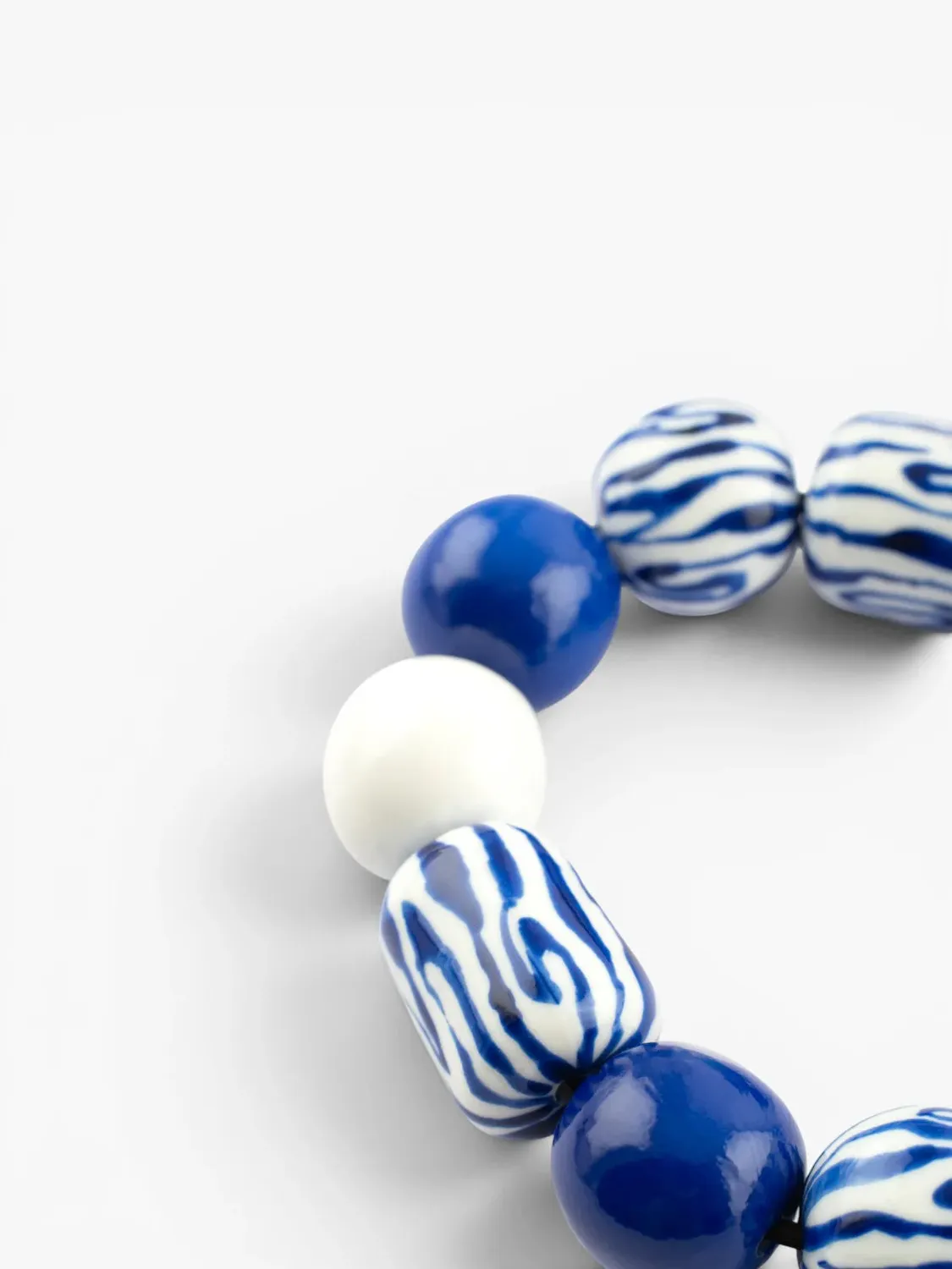 Nach Bijoux zébrées bleues maxi bracelet perles ajustable