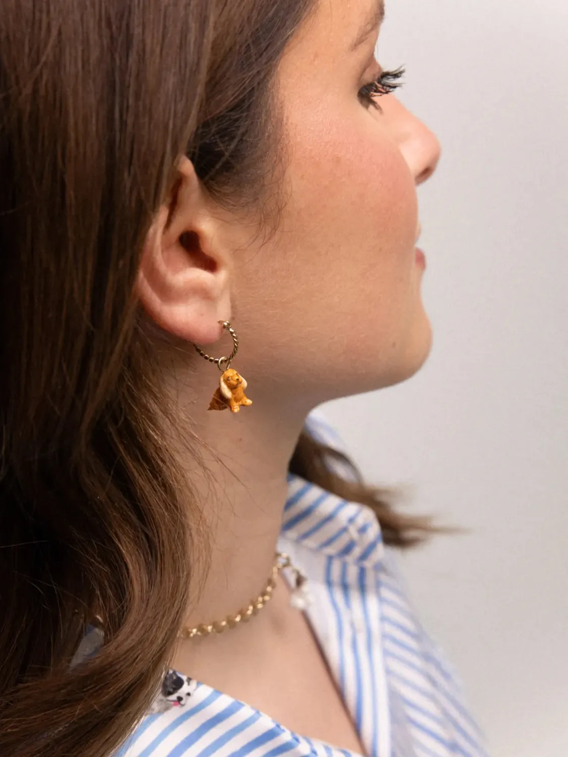 Nach Bijoux Mini créole chien Cocker boucle d'oreille à l'unité orange