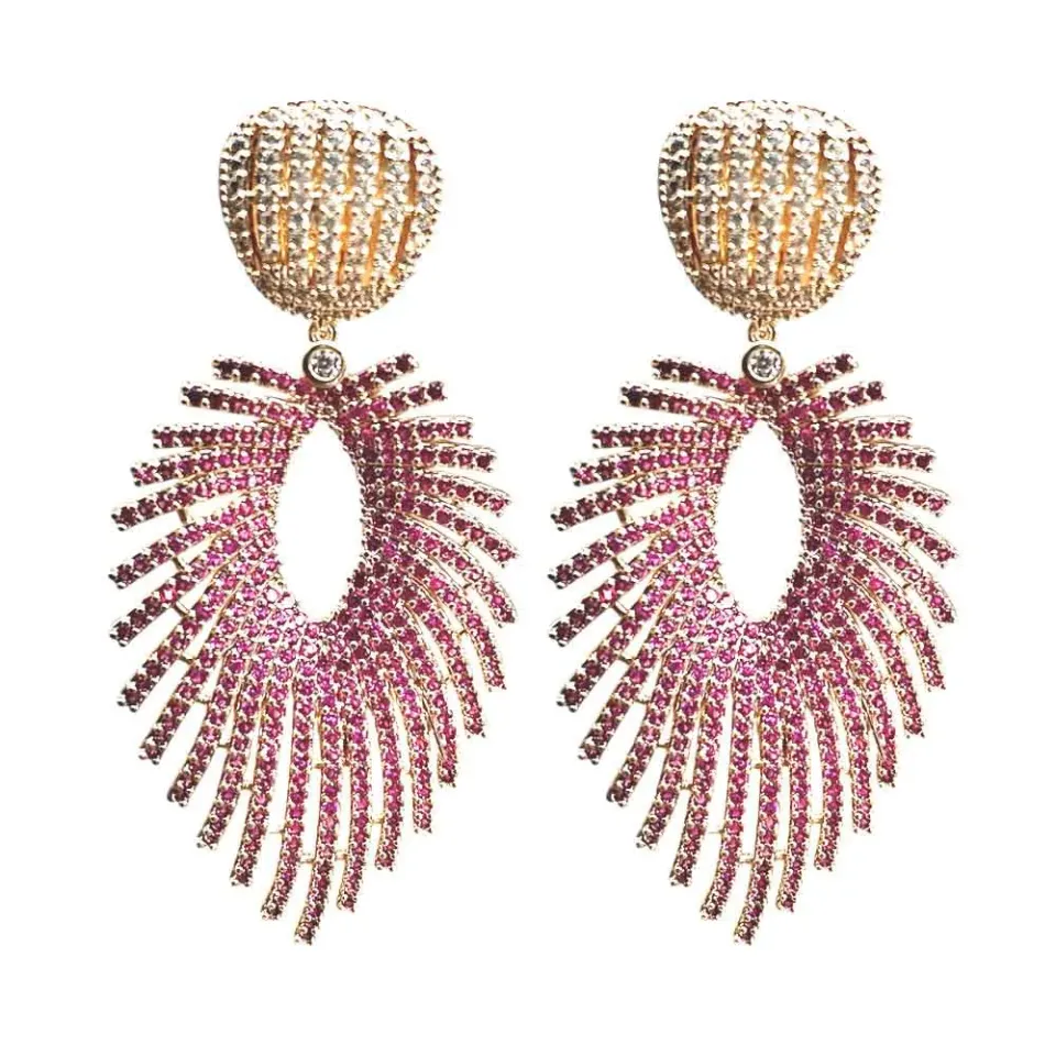 Nao de Paris Grenadine Halo boucles strass rose doré