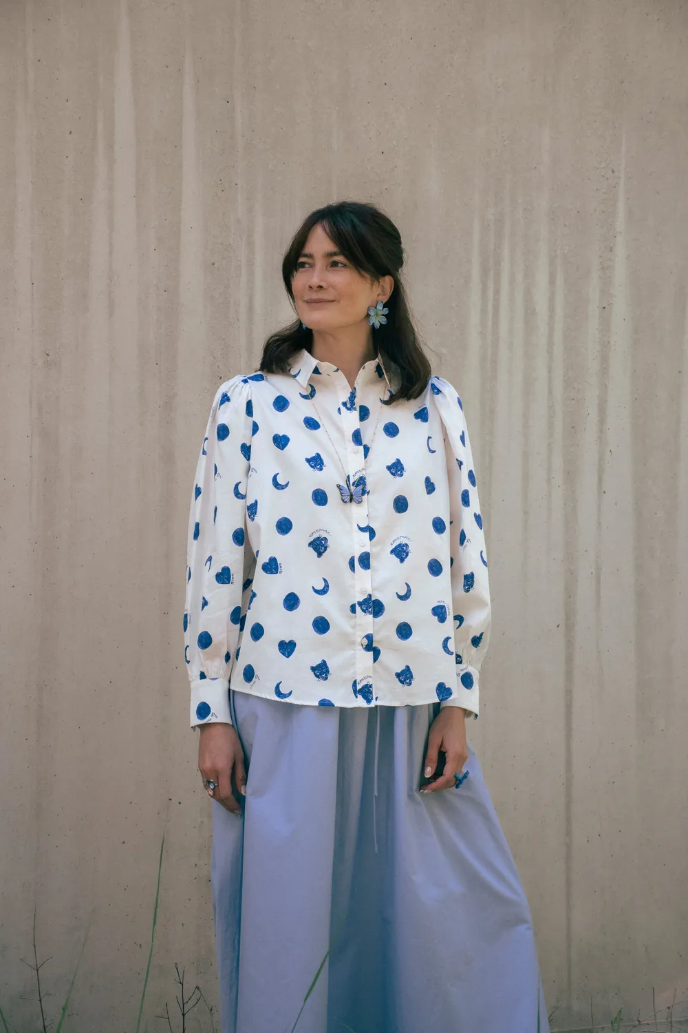 Nach Bijoux Cosmic chemise à pois coton ample
