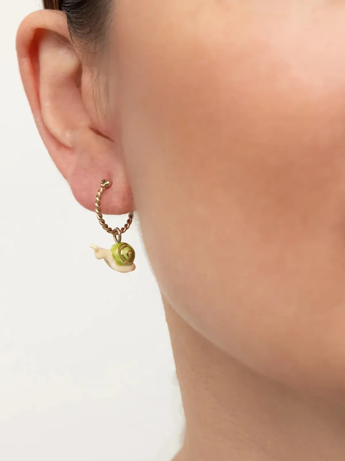 Nach Bijoux mini créole escargot boucle verte 2,4 cm