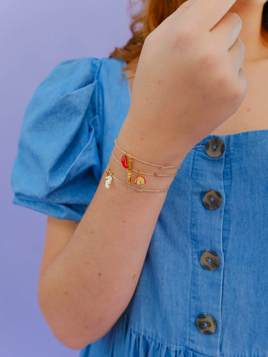 Nach Bijoux Lucky You bracelet piment cordon porcelaine