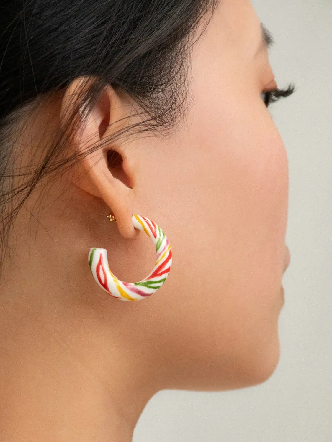 Nach Bijoux créoles Crazy Tiger boucles d'oreilles porcelaine