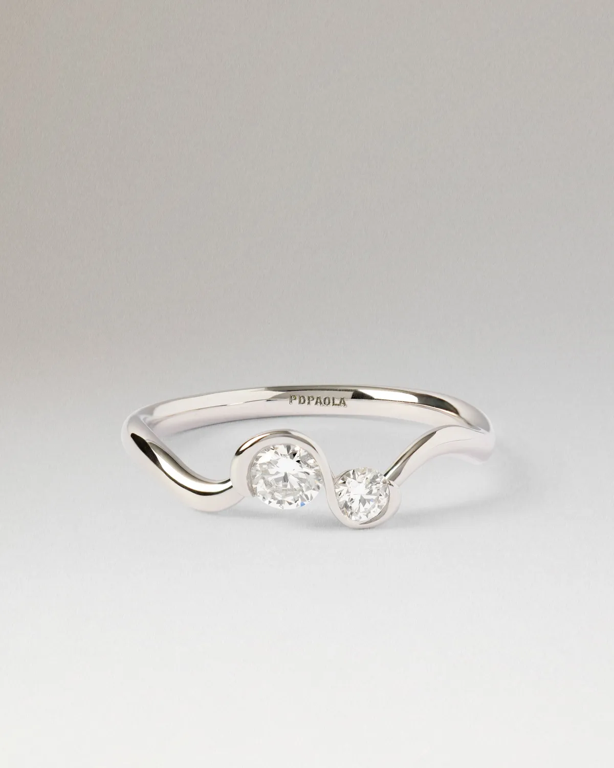 PDPAOLA Dafne bague or blanc diamants 0,325 ct