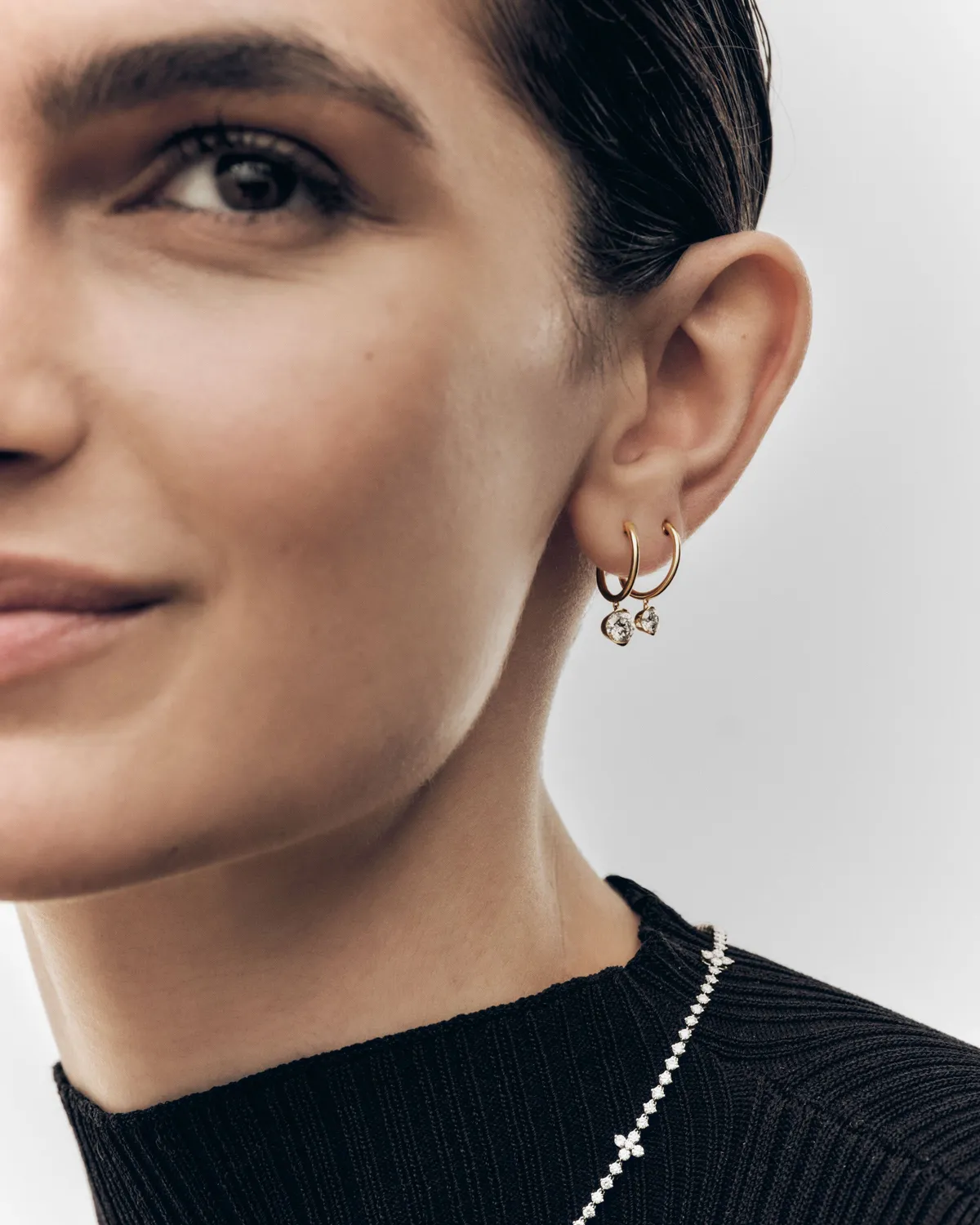 PDPAOLA Grace créoles or diamant 1 carat