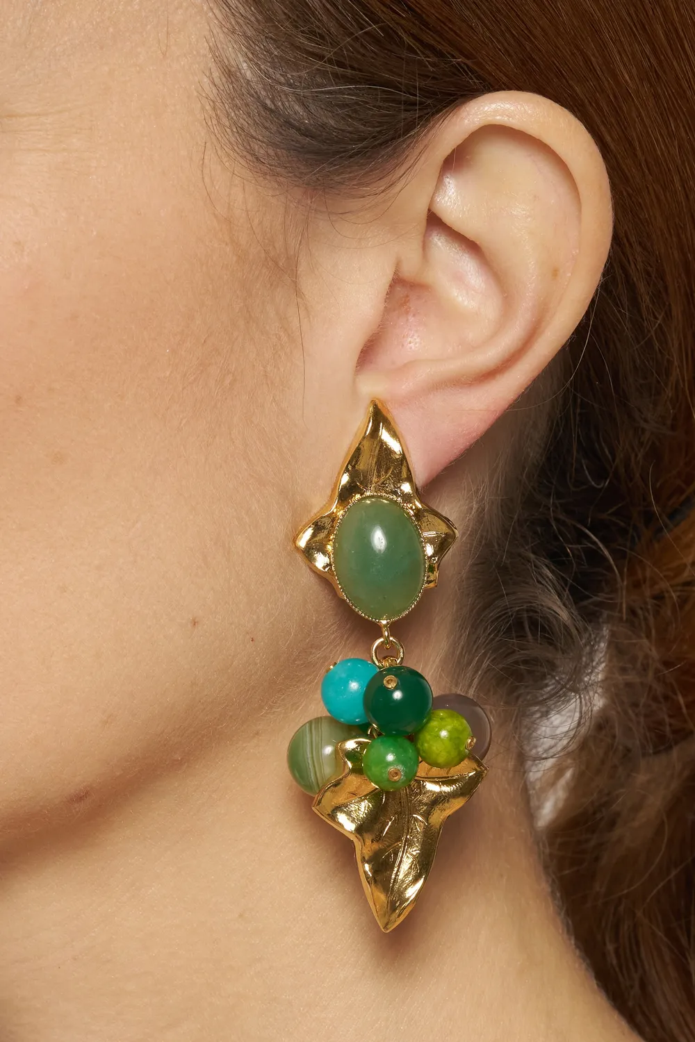 Philippe Ferrandis Eclosion boucles d’oreilles clips dorées