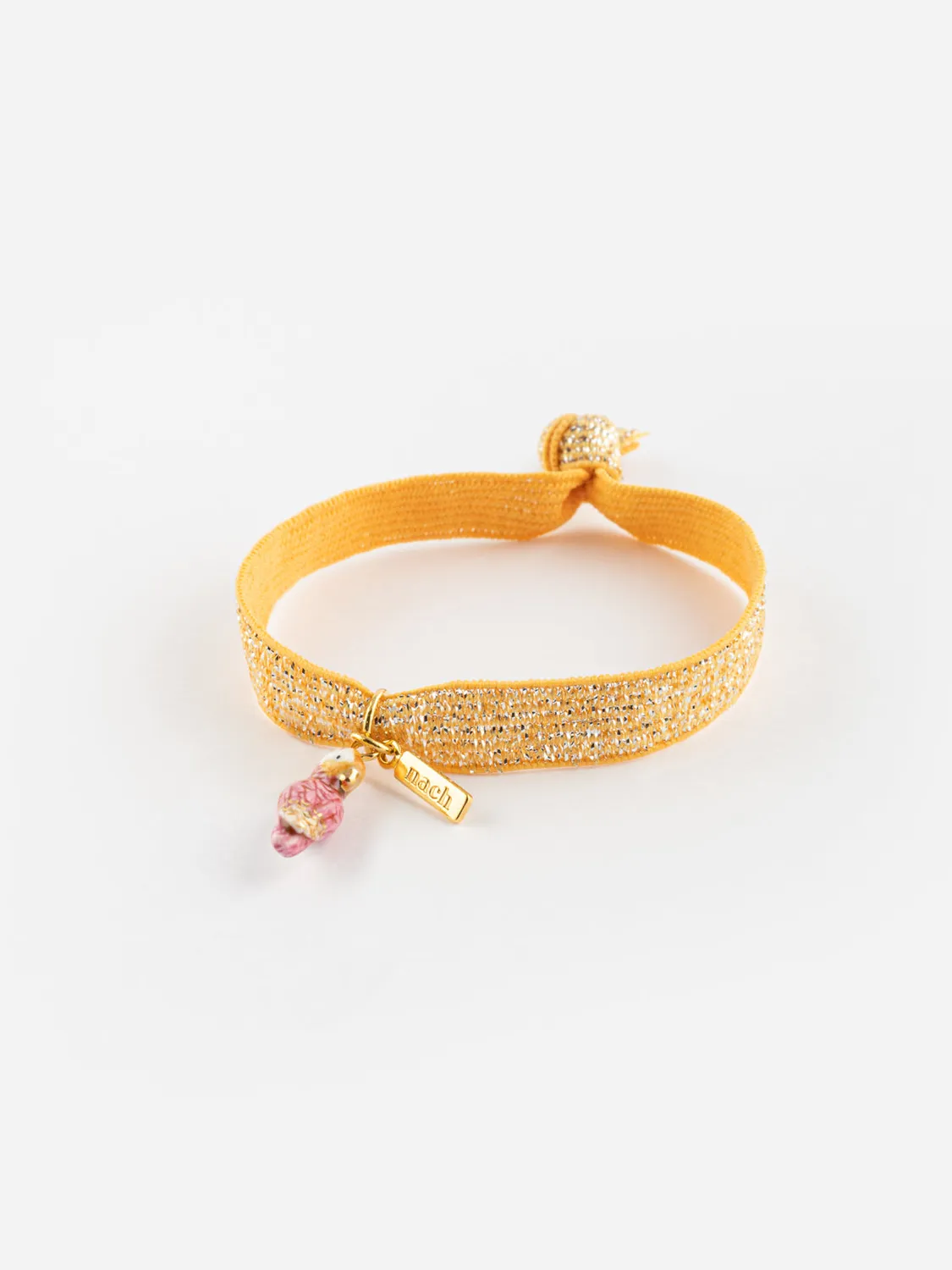 Nach Bijoux cacatoès rose bracelet élastique irisé