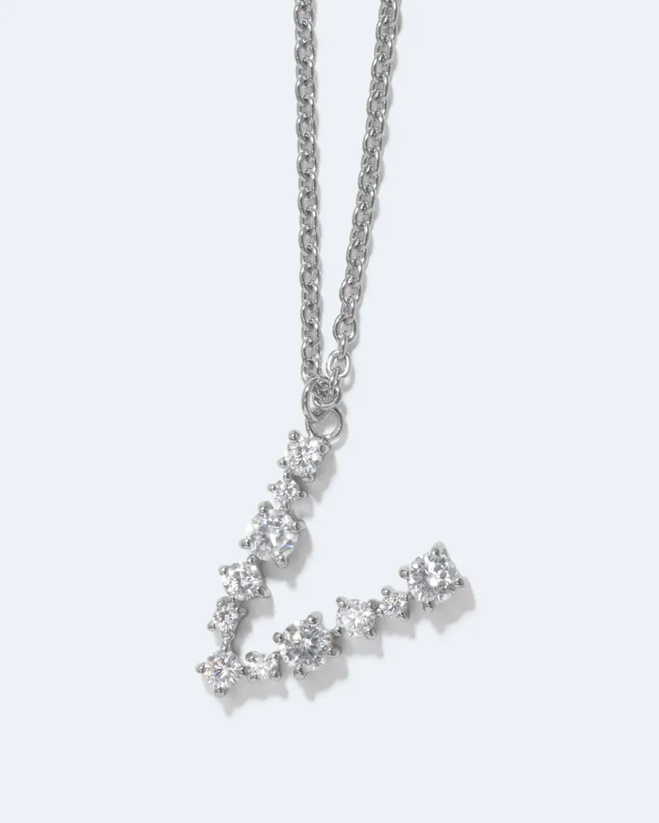 Completedworks Glitchy V pendentif rhodié zirconia