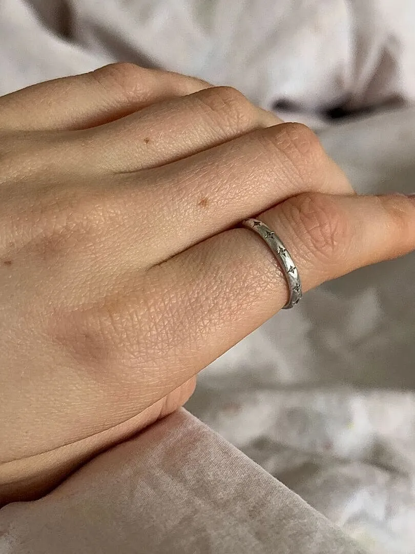 Astrid & Miyu Cosmic Star Band bague argent étoile