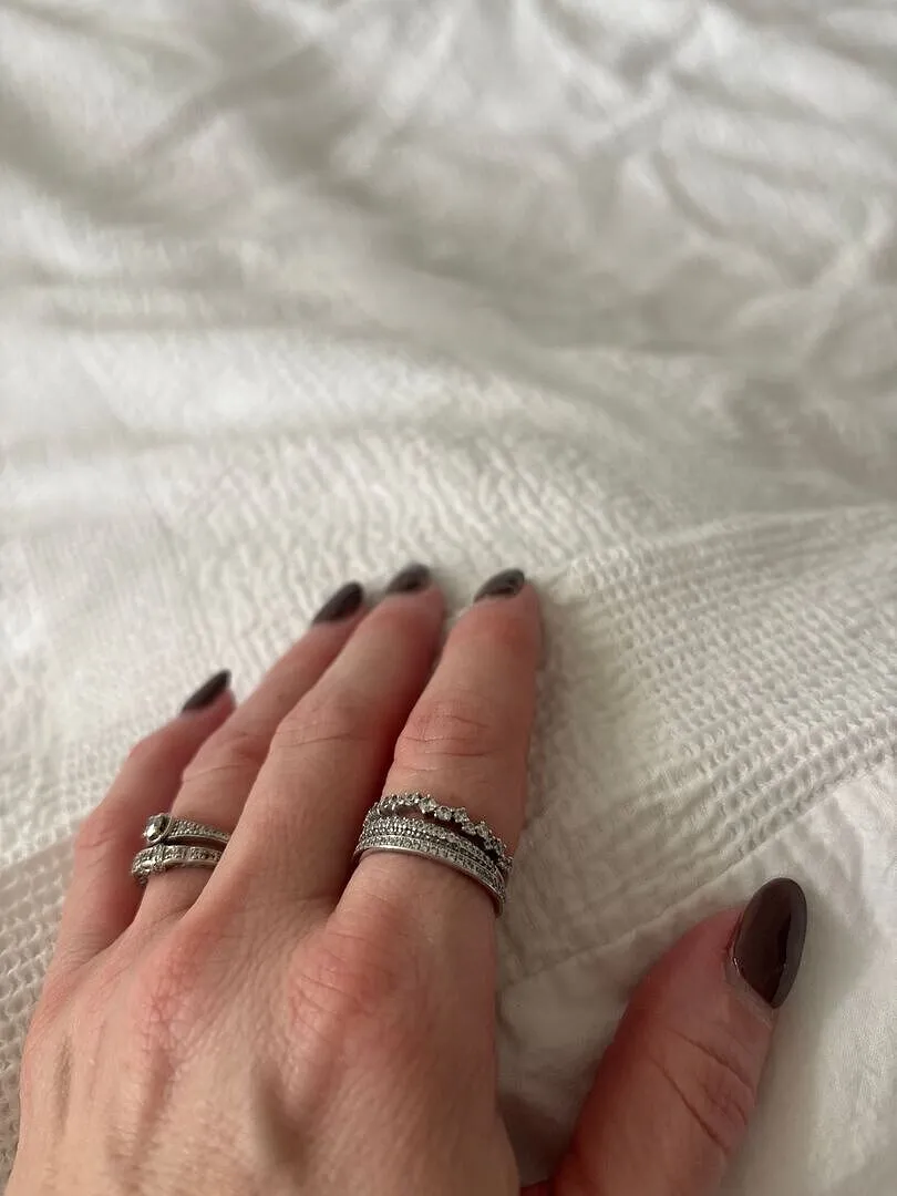 Astrid & Miyu Crystal Stacking bague cristal argenté
