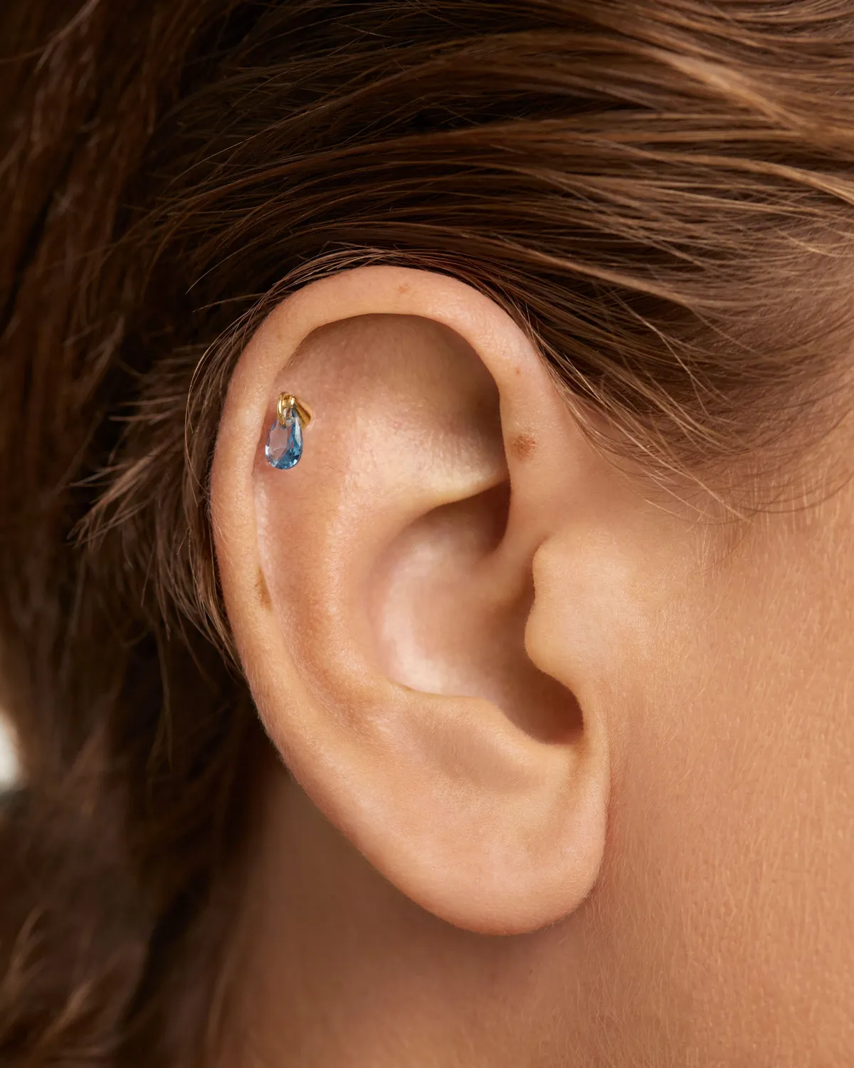 PDPAOLA Blue Lily mono boucle bleue zircone