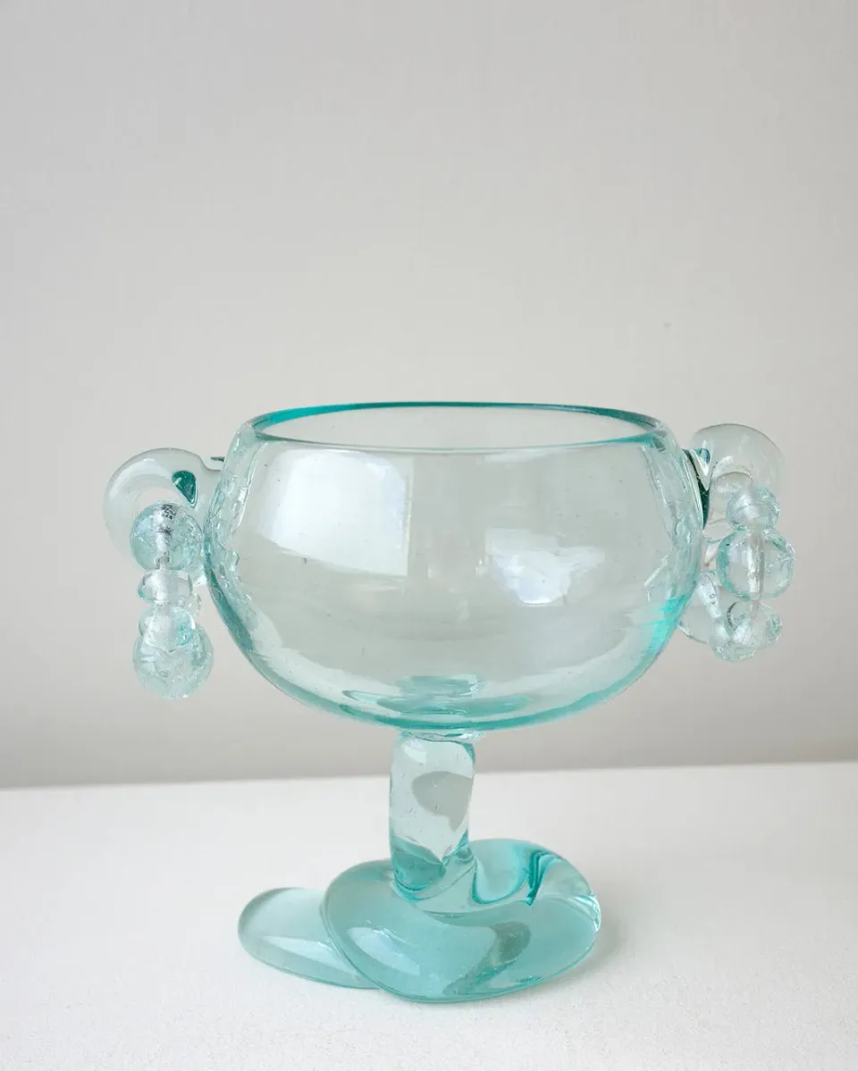 Completedworks Bauble bol verre recyclé bleu perles