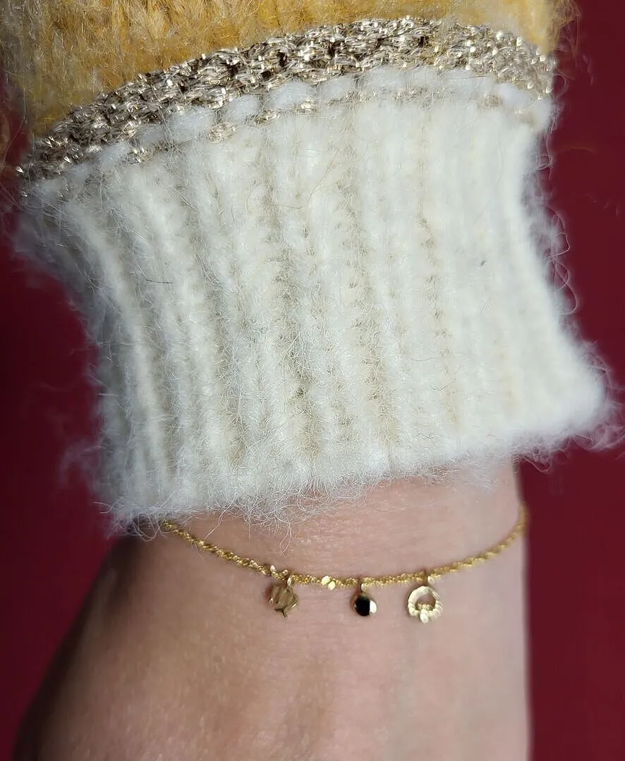 Astrid & Miyu Wave bague dorée ondulée taille P
