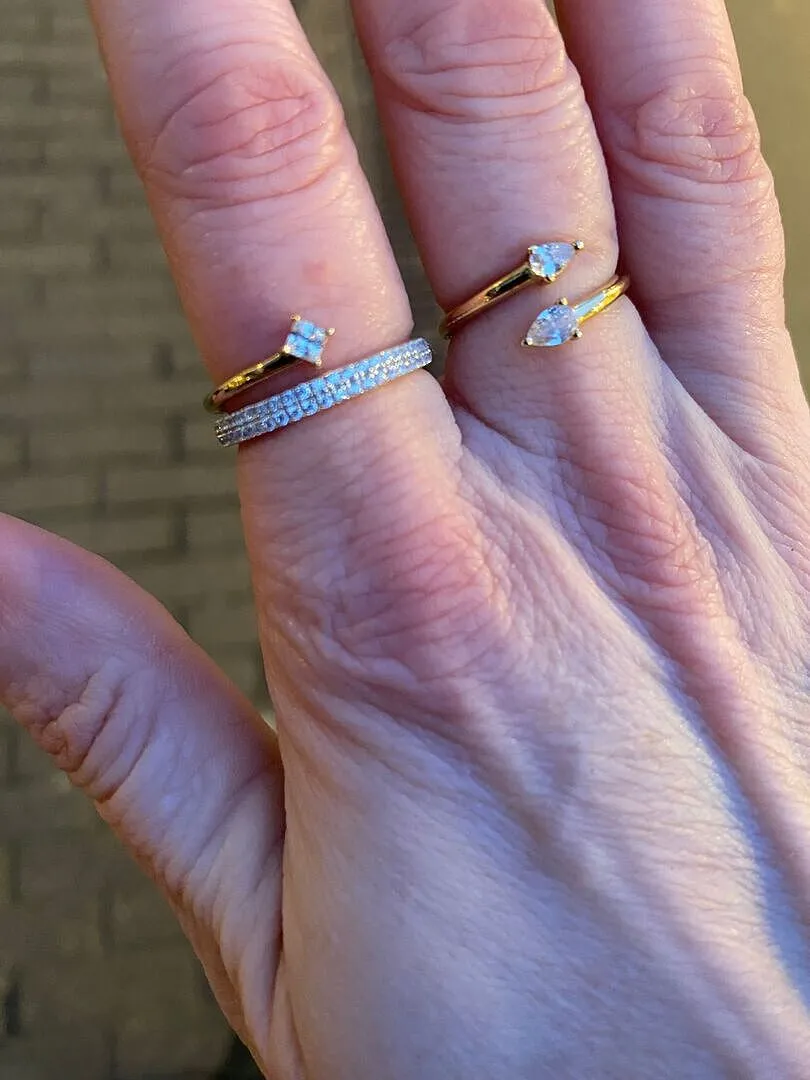 Astrid & Miyu Pavé Crystal Illusion bague dorée pavé