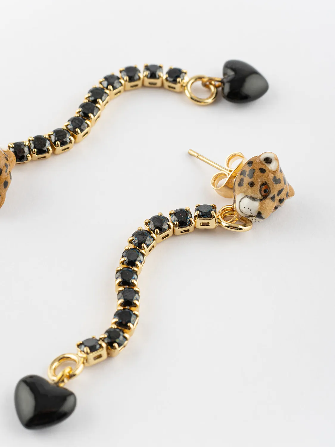 Nach Bijoux Premier amour boucles d'oreilles strass noires