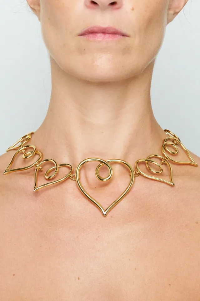 Philippe Ferrandis Love collier cœurs doré réglable