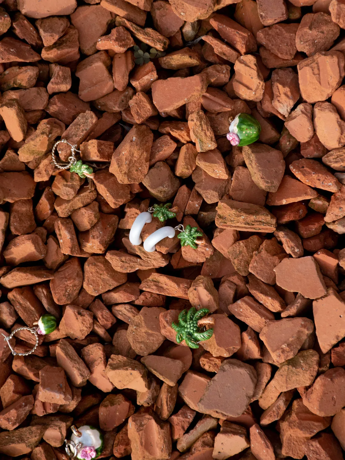 Nach Bijoux Mini créole palmier boucle d'oreille unité verte