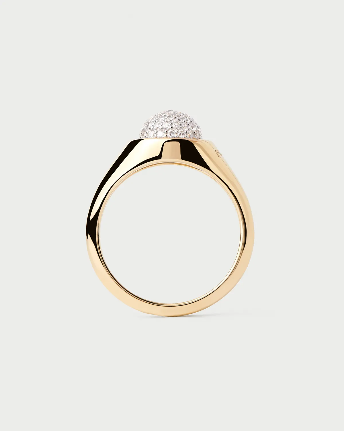 PDPAOLA Pavé Moon bague zirconia blanche