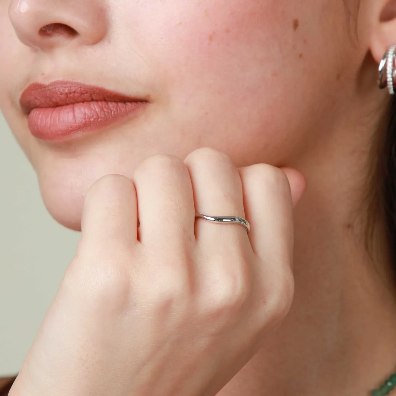 Astrid & Miyu Wave bague argent rhodié vague