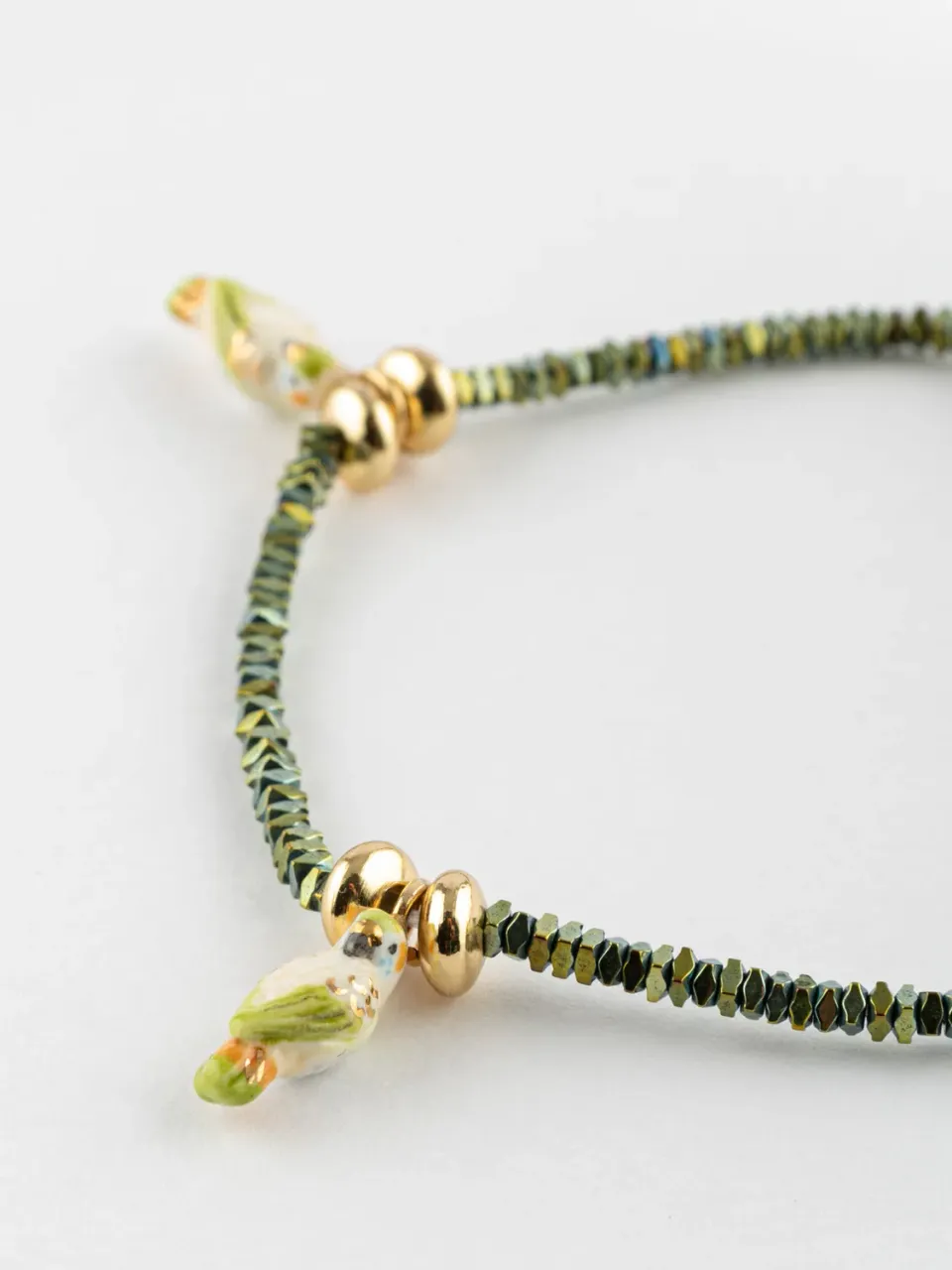 Nach Bijoux Perruche bracelet perles hématite porcelaine