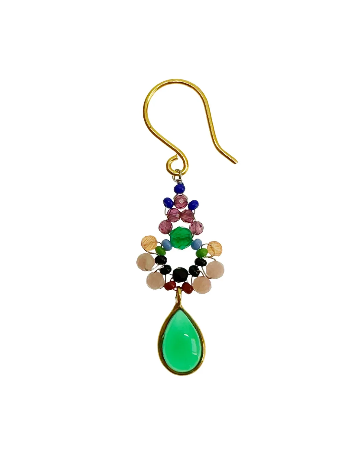 Le Fourbi de Capucine N35 boucles d'oreilles onyx vert