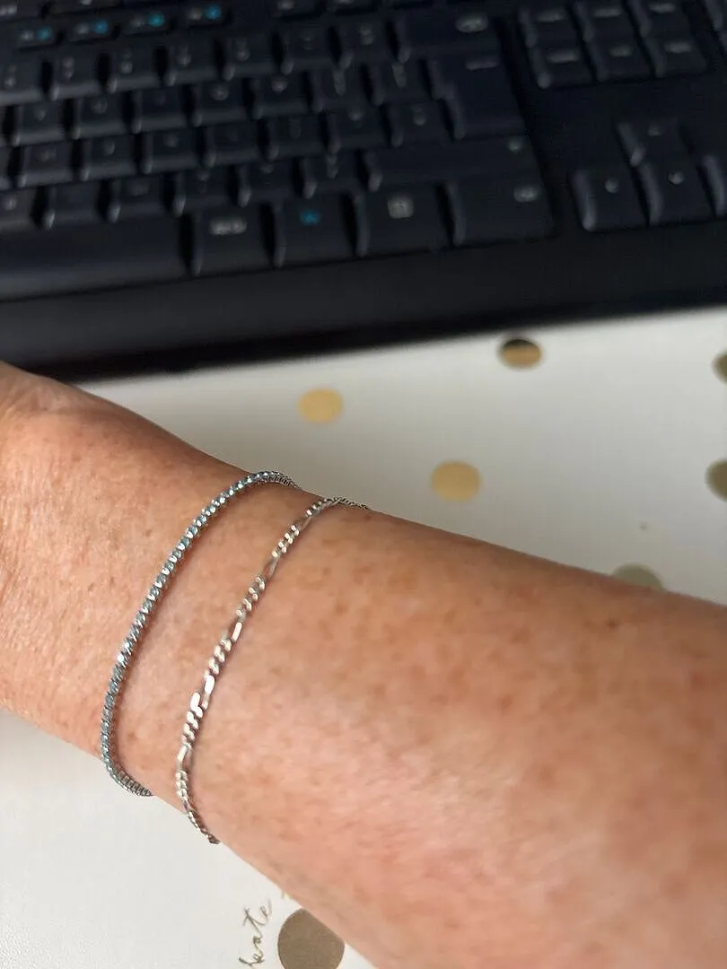 Astrid & Miyu Blue Tennis bracelet argent pierres bleues