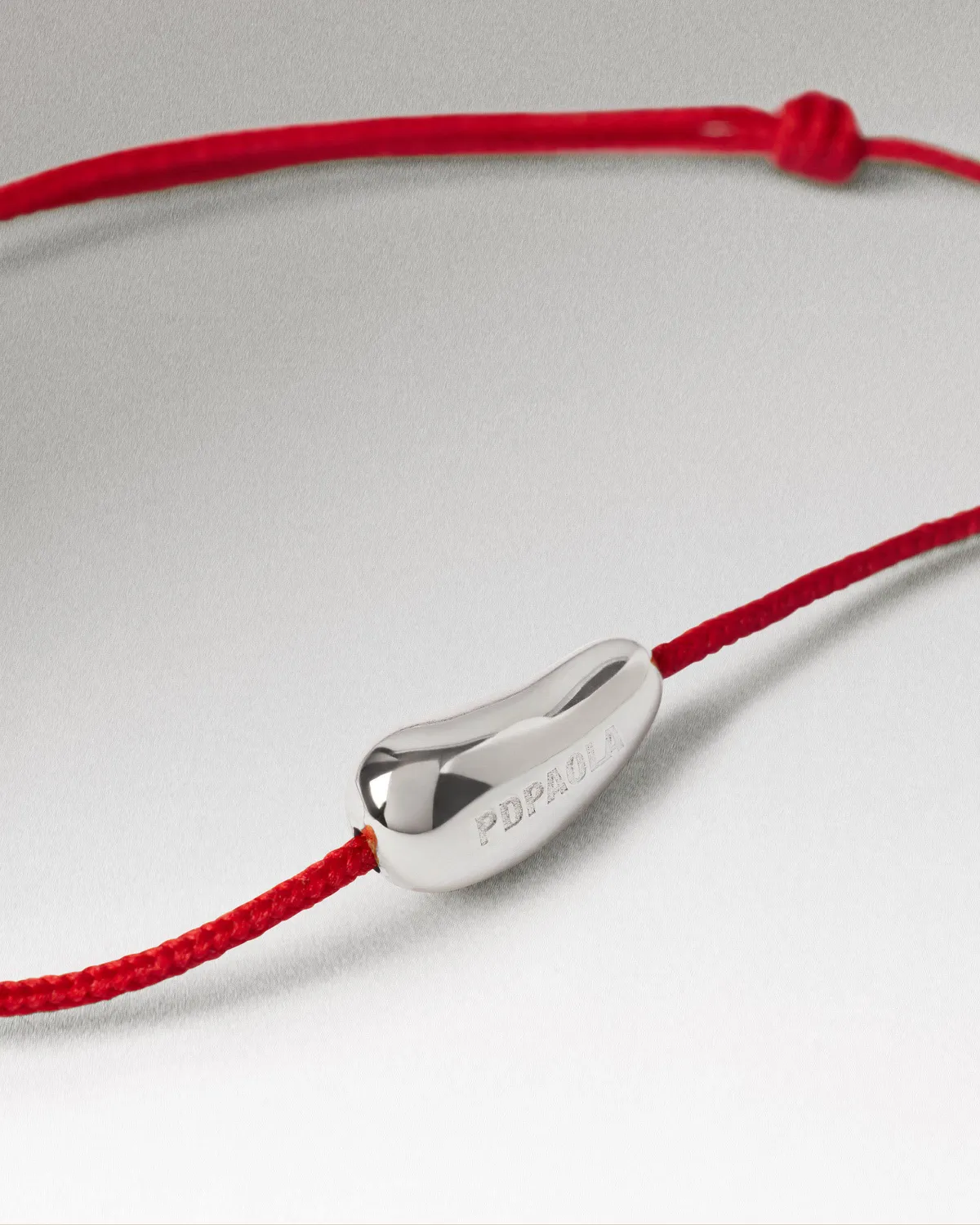 PDPAOLA Rodeo bracelet cordon rouge argent