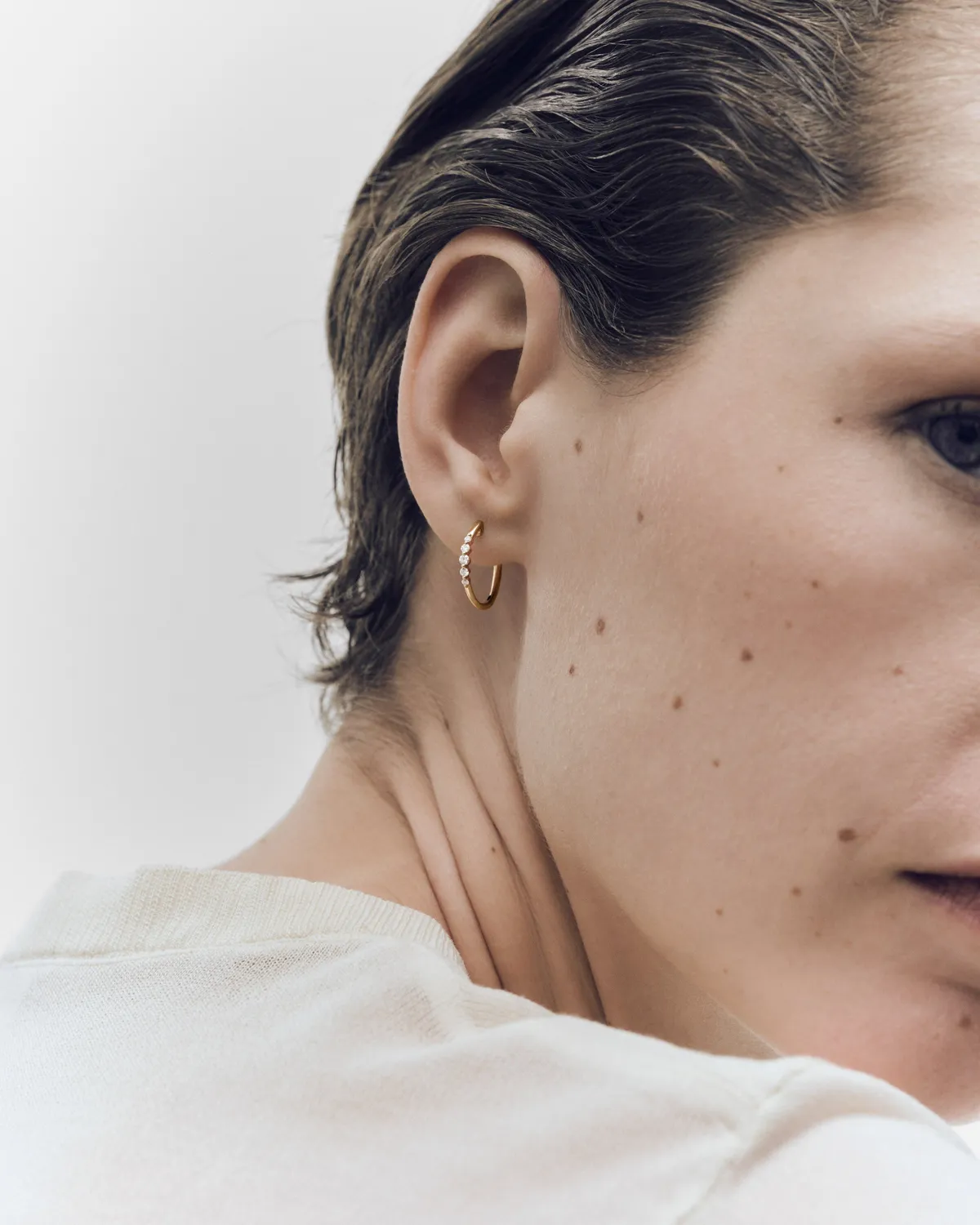 PDPAOLA Vivienne créoles or massif 18 carats diamants