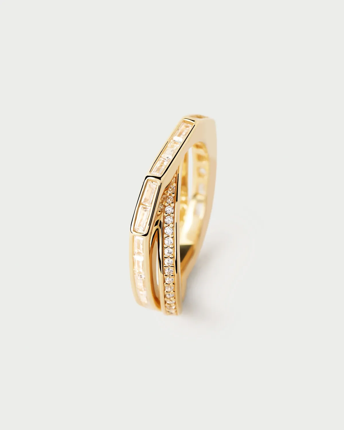 PDPAOLA Olivia bague dorée zirconia blanche